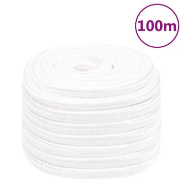 Boat Rope Full White 20mm 100m - Durable Polypropylene Rope