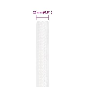 Boat Rope Full White 20mm 100m - Durable Polypropylene Rope