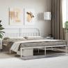 Metal Bed Frame with Headboard White 193x203 cm Colour white Size 193 x 203 cm Model with headboard 