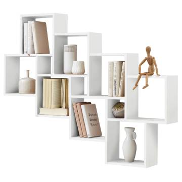 FMD Wall-Mounted Shelf with 11 Compartments - White