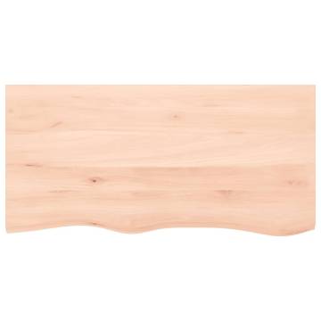 Untreated Solid Wood Bathroom Countertop - 100x50x2 cm