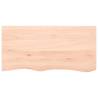 Untreated Solid Wood Bathroom Countertop - 100x50x2 cm