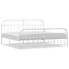 Elegant White Metal Bed Frame with Headboard & Footboard - 193x203 cm