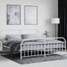 Elegant White Metal Bed Frame with Headboard & Footboard - 193x203 cm