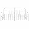 Elegant White Metal Bed Frame with Headboard & Footboard - 193x203 cm