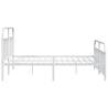 Elegant White Metal Bed Frame with Headboard & Footboard - 193x203 cm