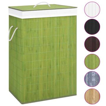 Bamboo Laundry Basket Green 72L - Stylish & Functional