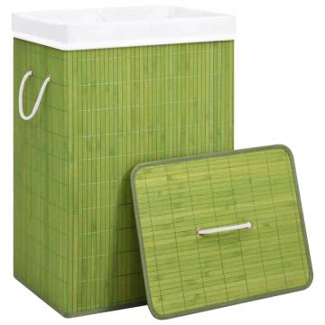 Bamboo Laundry Basket Green 72L - Stylish & Functional