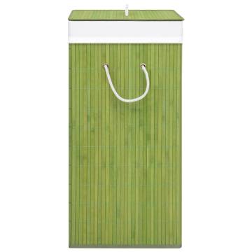 Bamboo Laundry Basket Green 72L - Stylish & Functional