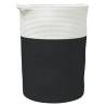 Stylish Black & White Storage Basket - Ø49x65 cm Cotton