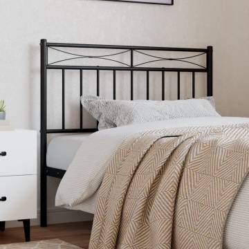 Stylish Black Metal Headboard - 100 cm | HipoMarket