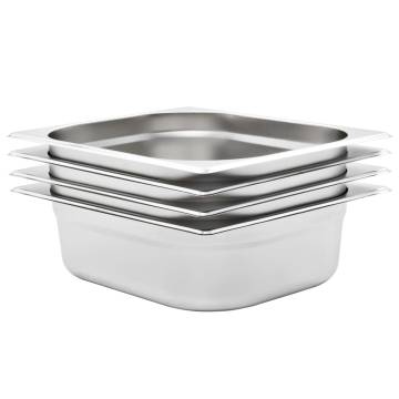 Gastronorm Containers 4 pcs GN 1/2 Stainless Steel - Hipomarket