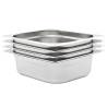 Gastronorm Containers 4 pcs GN 1/2 100 mm Stainless Steel Size 325 x 265 x 100 mm 