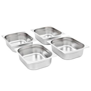 Gastronorm Containers 4 pcs GN 1/2 Stainless Steel - Hipomarket