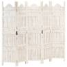 Hand carved 5-Panel Room Divider White 200x165 cm Solid Mango Wood Colour white Number of 1 Number_of_Panels 5 