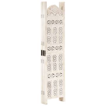 Hand Carved 5-Panel Room Divider - Solid Mango Wood | Hipo Market