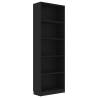 5-Tier Black Book Cabinet | Stylish Engineered Wood Storage