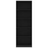 5-Tier Black Book Cabinet | Stylish Engineered Wood Storage