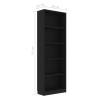 5-Tier Black Book Cabinet | Stylish Engineered Wood Storage