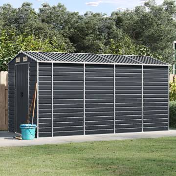 Garden Shed Anthracite 191x385 cm - Durable Galvanised Steel