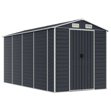 Garden Shed Anthracite 191x385 cm - Durable Galvanised Steel