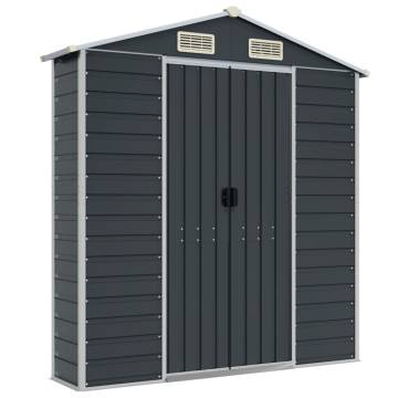 Garden Shed Anthracite 191x385 cm - Durable Galvanised Steel