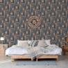 DUTCH WALLCOVERINGS Wallpaper Wood Blue and Brown Colour blue and brown Quantity in Package 1 