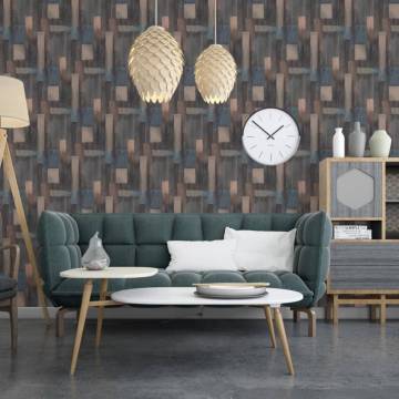 DUTCH WALLCOVERINGS Wood Wallpaper Blue and Brown - Stylish Decor