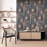 DUTCH WALLCOVERINGS Wood Wallpaper Blue and Brown - Stylish Decor