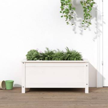 Garden Planter White 82.5x40 cm - Solid Wood Pine