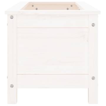 Garden Planter White 82.5x40 cm - Solid Wood Pine