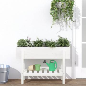 Garden Raised Bed White 101x30x69 cm - Solid Pine Wood