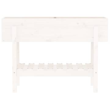 Garden Raised Bed White 101x30x69 cm - Solid Pine Wood