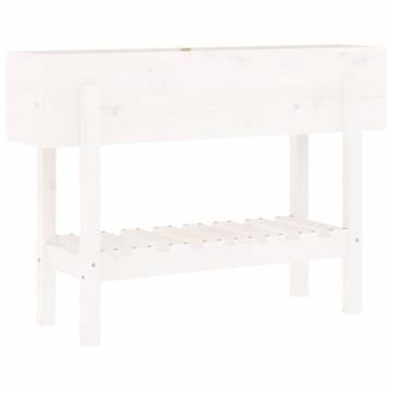 Garden Raised Bed White 101x30x69 cm - Solid Pine Wood