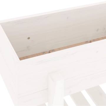 Garden Raised Bed White 101x30x69 cm - Solid Pine Wood