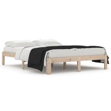 Solid Wood Pine Bed Frame 140x190 cm - Modern & Sturdy