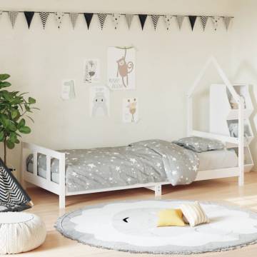 Kids Bed Frame White 90x190 cm - Solid Pine Wood