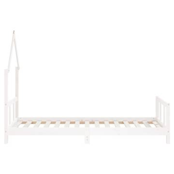 Kids Bed Frame White 90x190 cm - Solid Pine Wood