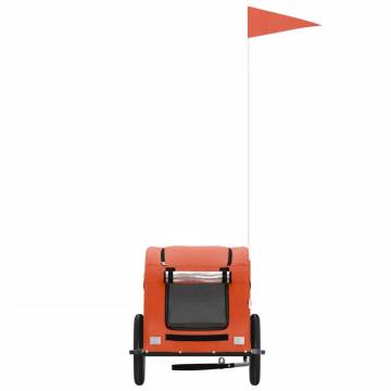 Pet Bike Trailer - Orange Oxford Fabric & Iron | HipoMarket UK