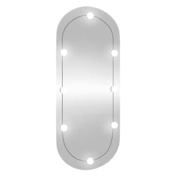 Wall Mirror with LED Lights - Stylish Oval Design | Hipomarket