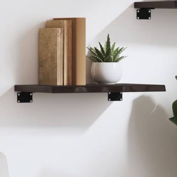 Wall Shelf Dark Brown - Solid Oak Wood 40x20x2 cm | Hipomarket