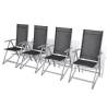 Folding Garden Chairs Set - 4 pcs Aluminium | HipoMarket UK