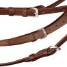 Leather Flash Bridle with Reins and Bit - Brown Cob