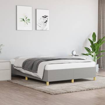 Light Grey 135x190 cm Double Fabric Bed Frame - Hipomarket