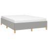 Light Grey 135x190 cm Double Fabric Bed Frame - Hipomarket