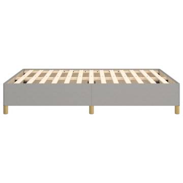 Light Grey 135x190 cm Double Fabric Bed Frame - Hipomarket