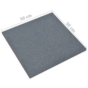 Fall Protection Rubber Tiles - 24 pcs (50x50x3 cm) Grey