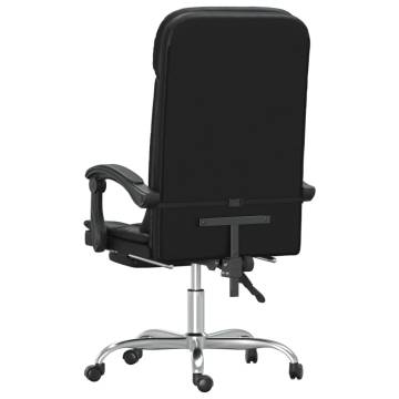 Massage Reclining Office Chair - Black Faux Leather Elegance