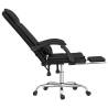 Massage Reclining Office Chair - Black Faux Leather Elegance