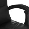 Massage Reclining Office Chair - Black Faux Leather Elegance